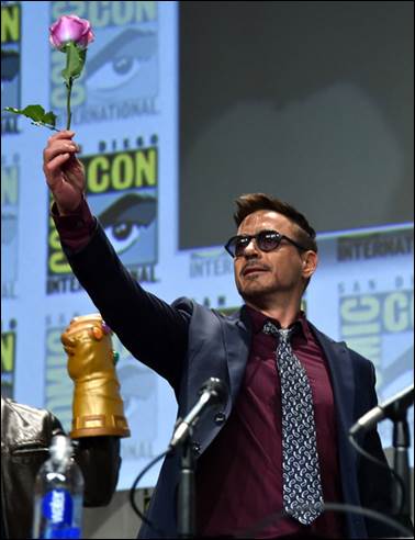 Tony Stark (Robert Downey Jr.) brought a rose to the festivities